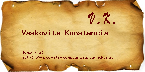 Vaskovits Konstancia névjegykártya